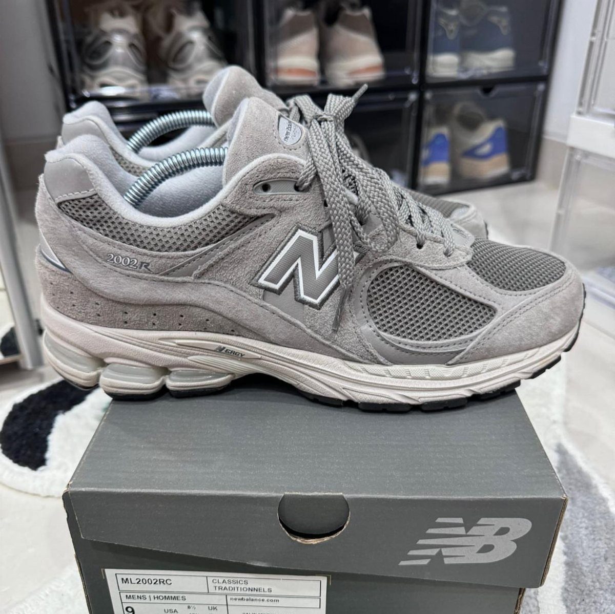 5 Chunky Shoes and New Balance Sneakers Worth Wearing 3 Grey New Balance 2002R sneakers sitting on top of their original grey shoebox.